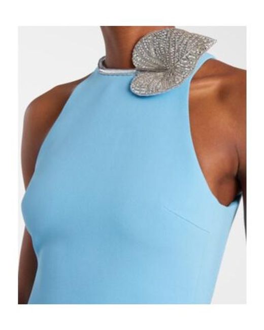 David Koma Blue Embellished Gown
