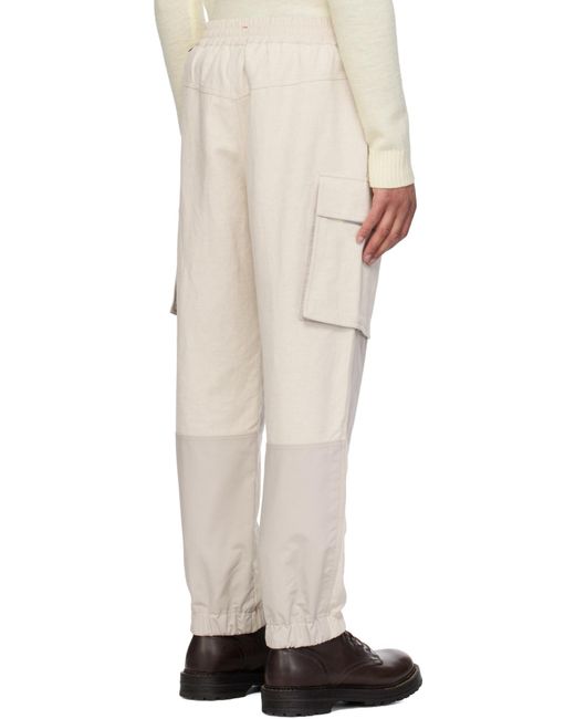 Moncler Natural Cotton Linen Jogging Pants for men