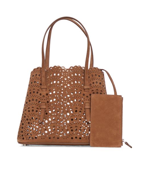 Alaïa Brown Alaïa Mina 25 Tote Bag