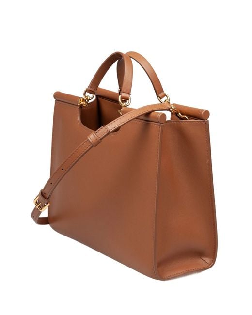 Dolce & Gabbana Brown Small Sicily Shopper Bag