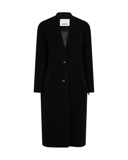 Isabel Marant Black Florane Ct Overcoat