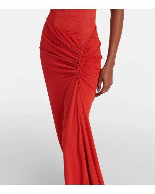 Christopher Esber Red Fusion Ruched Gown