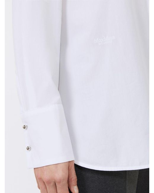 Max Mara White Studio Staffa Embellished Long-Sleeved Shirt
