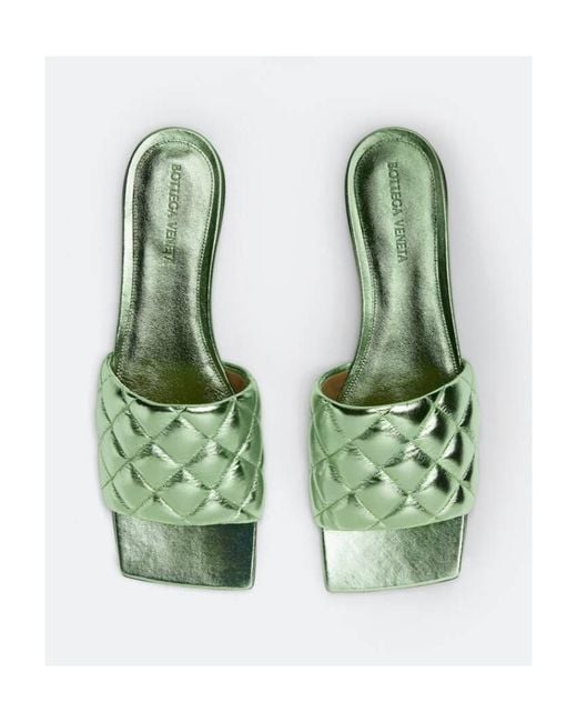 Bottega Veneta Green Padded Flat Sandals