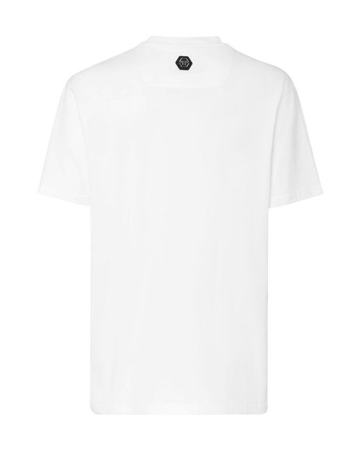 Philipp Plein White Skull Printed Short-Sleeved T-Shirt for men
