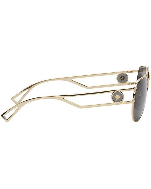 Versace White Golden Pilot Sunglasses for men