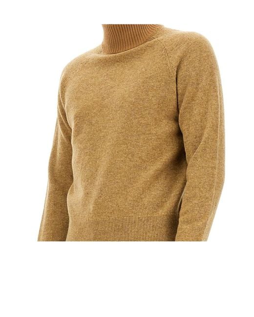 Dries Van Noten Natural Long-Sleeved Roll-Neck Jumper for men