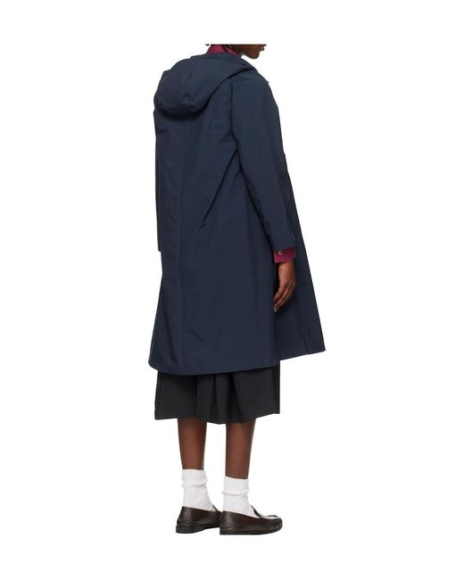 Nanamica Blue 2L Nylon Gore-Tex Hooded Windbreaker for men