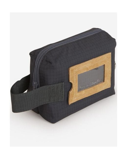 Acne Blue Logo Wash Bag for men