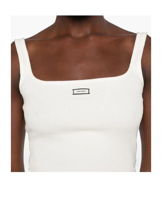 Entire studios White Logo-Patch Top