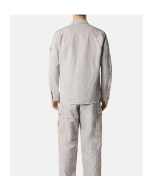 Stone Island Gray Collared Long-Sleeve Shirt for men