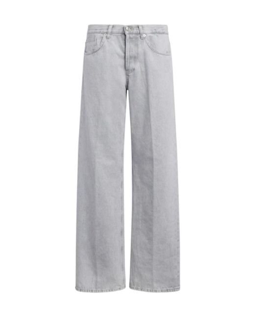 Dondup Gray Jacklyn Wide-Leg Rigid Denim Jeans