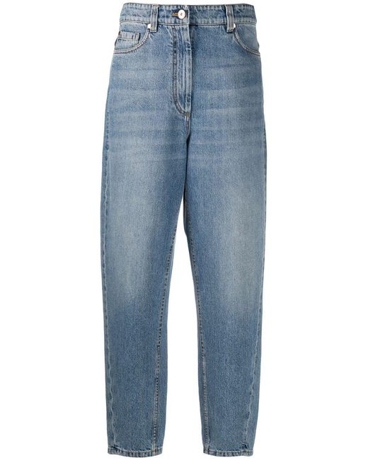 Brunello Cucinelli Blue Mid-Rise Mom Jeans