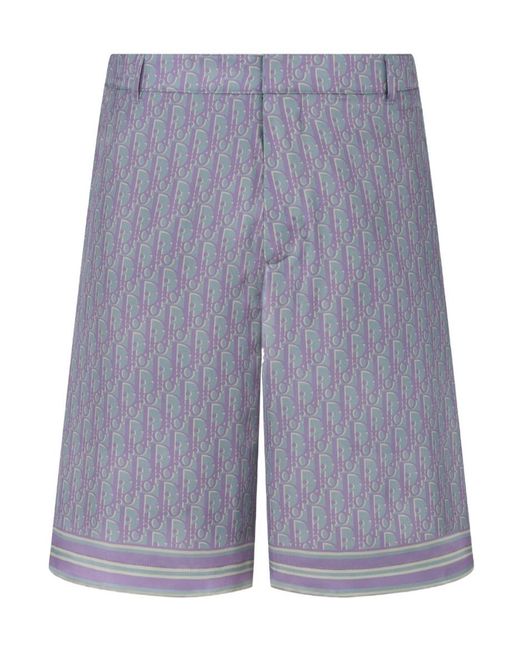 Dior Blue Oblique Bermuda Shorts for men
