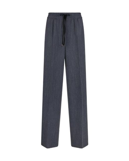 Liu Jo Blue Pinstripe Flannel Trousers