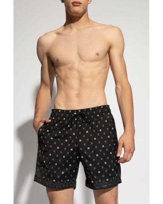 Amiri Black Ma Paisley Swim Shorts for men