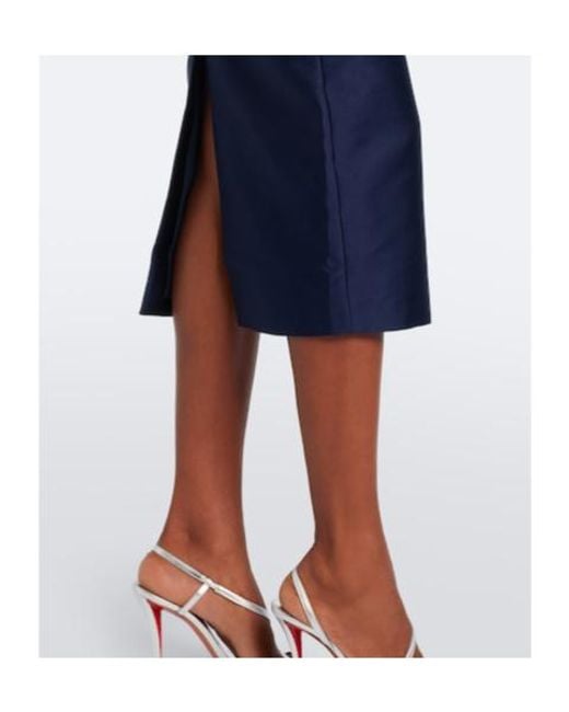 Roland Mouret Blue Peplum Taffeta Cocktail Dress