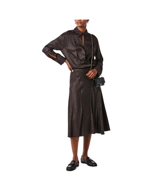 Fendi Brown Flared Long Midi Skirt