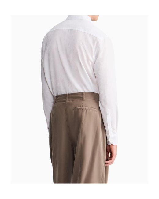 Giorgio Armani White Textured Bib-Front Shirt for men