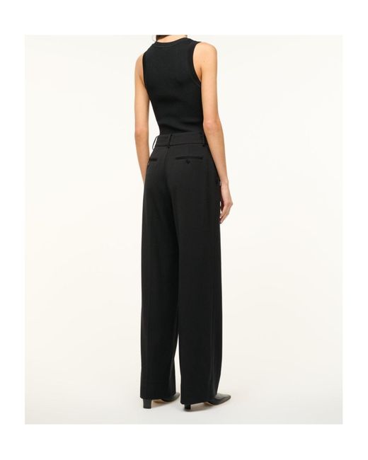 Staud Black Belt-Loop Casual Pants