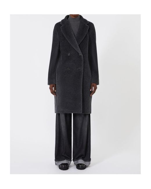 Max Mara Black 'S Roseto Double Breasted Coat