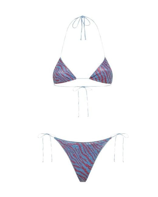 Oseree White Animal-Print Bikini Set