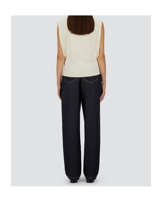 Herno White Ribbed-Hem Tank Top