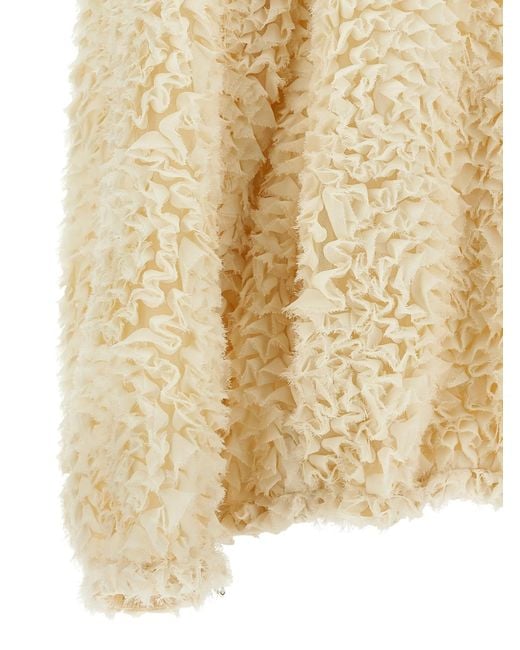 Herno Natural Mini Ruffle Jacket