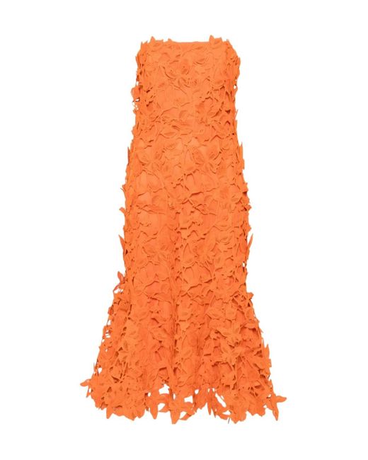 Jonathan Simkhai Orange Fleurella Midi Dress
