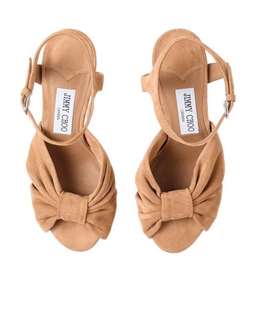 Jimmy Choo White Heloise 120 Platform Sandals