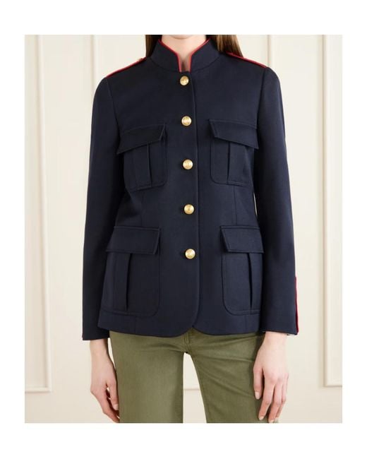 Nili Lotan Blue Silas Wool-Gabardine Jacket