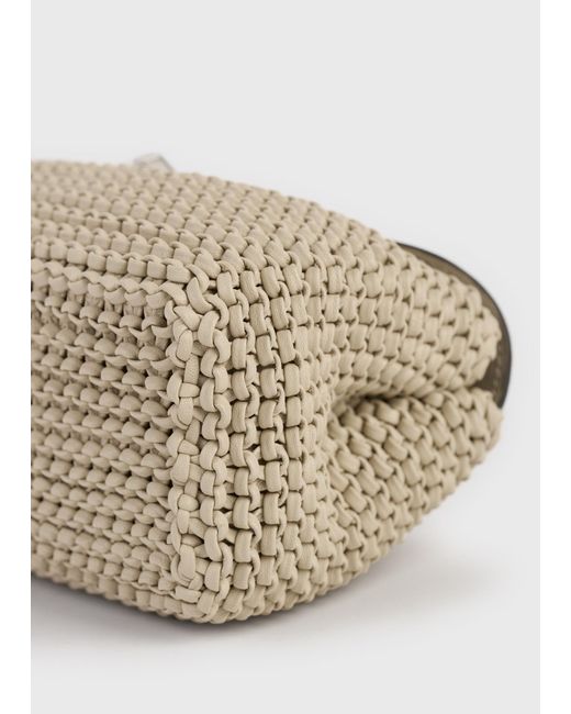 Totême  Natural Totême Mini T-Lock Woven Clutch Bag