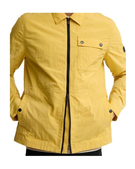 Barbour Yellow Inline Cotton Long Sleeve Overshirt for men