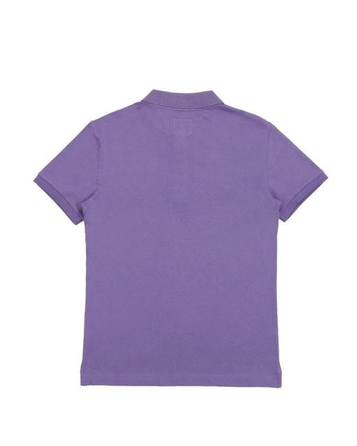 Armani Collezioni Purple Logo Embroidered Polo Shirt for men