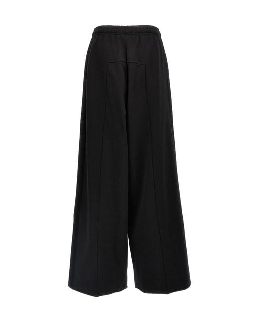 Vetements Black Logo Embroidered Wide Leg Pants