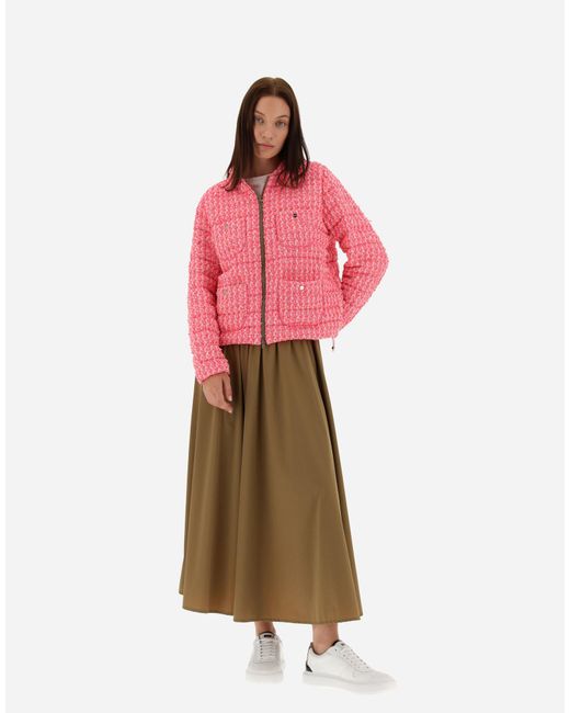 Herno Pink Tweed Bomber Jacket