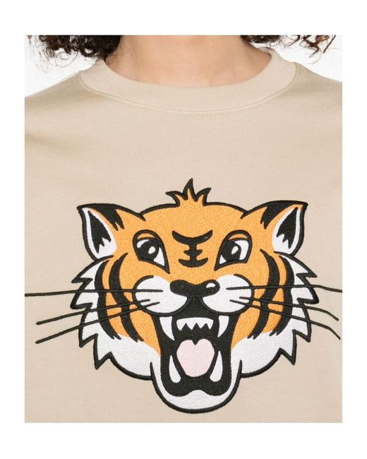 KENZO White Happy Tiger Embroidered Sweatshirt