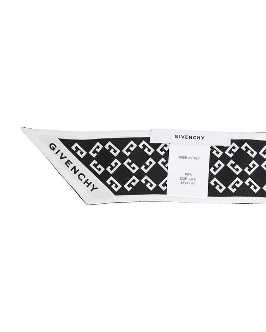 Givenchy White Pointed Silk Scarf