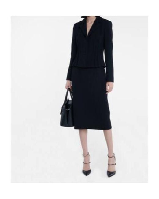 Altuzarra Black Lester Stretch-Wool Pencil Skirt
