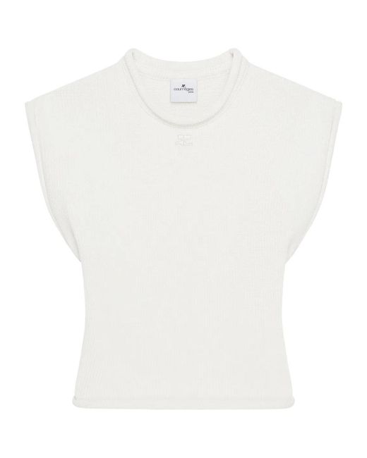 Courreges White Cropped Sweater