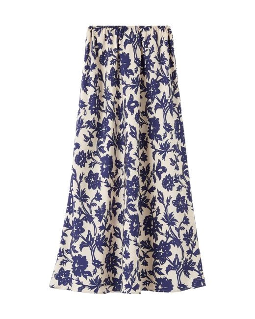 Loro Piana Blue Printed Midi Skirt