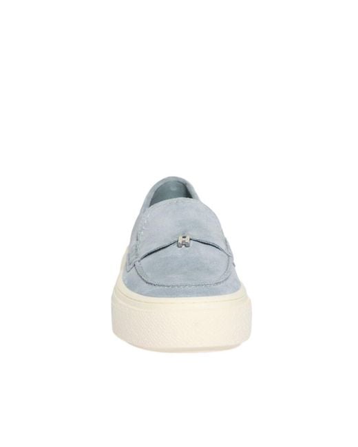 Hogan White Metal Trim Loafers