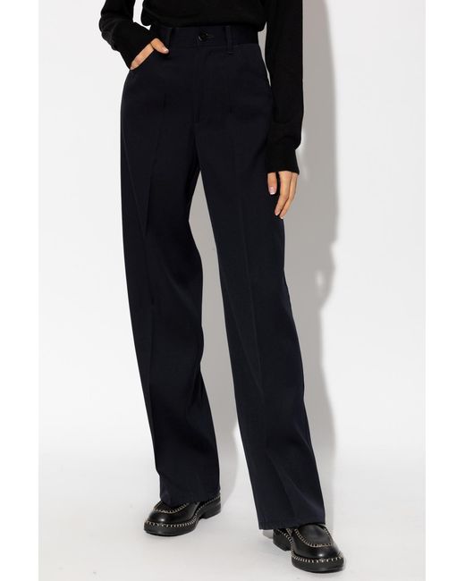Jil Sander Blue High Waist Straight Leg Trousers