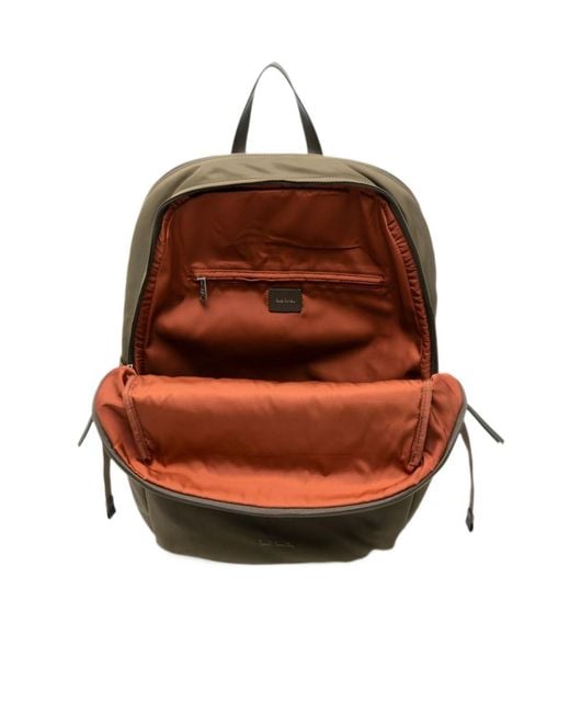 Paul Smith Green Zip-Fastening Buckle-Detail Backpack for men