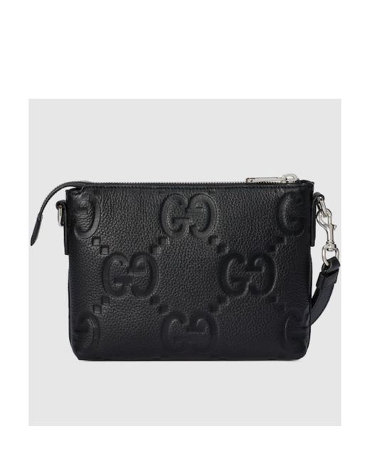 Gucci Black Jumbo Gg Small Messenger Bag for men