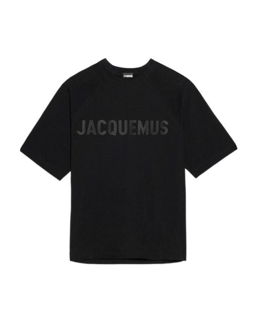 Jacquemus Black Typo Crewneck T-Shirt for men