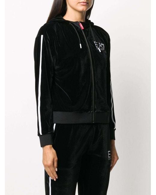 EA7 Black Velvet Tracksuit Jacket