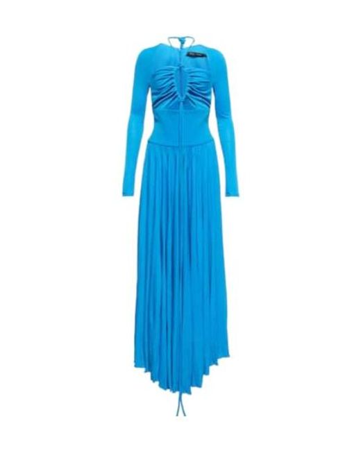 Proenza Schouler Blue Cutout Jersey Maxi Dress