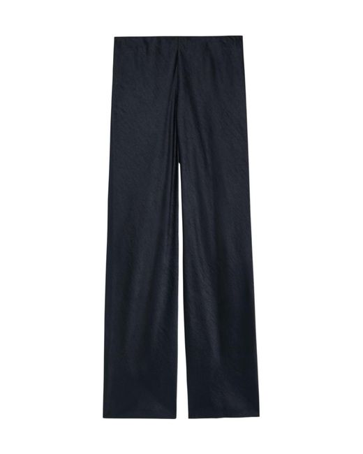 Vince Blue Colette Wide-Leg Satin Trousers