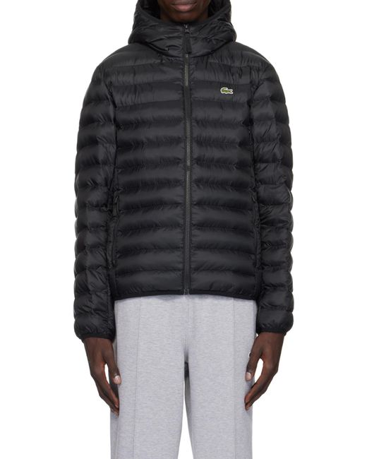 Lacoste Black Water-Repellent Padded Jacket for men